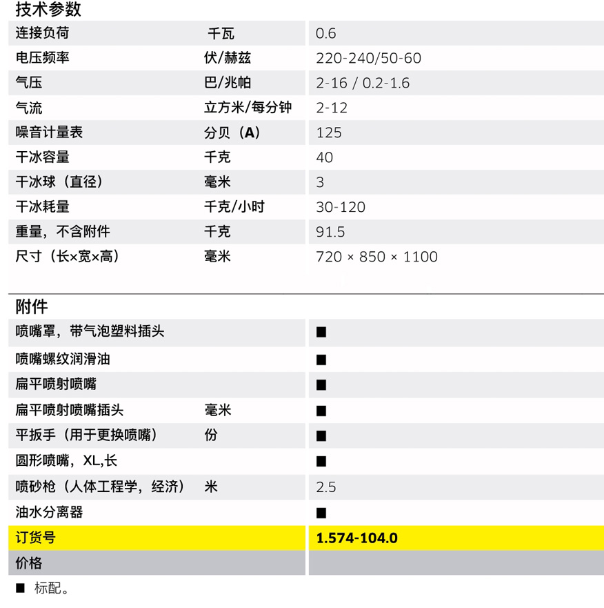 IB 15/120干冰清洗機 技術數(shù)據(jù)